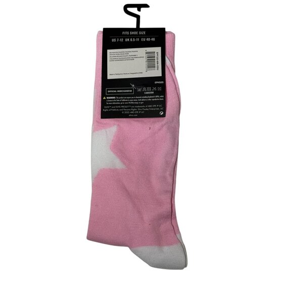 Retro Pink & White Striped Crew Socks — Sporty Love-Inspired Gift - Picture 2 of 2